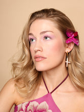 Load image into Gallery viewer, Angelic Freshwater Pearl Cross Hoops