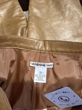 Load image into Gallery viewer, 90s Vivienne Tam Low Rise Gold Leather Pants-sz 0/2