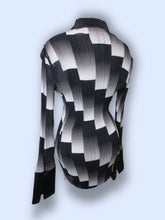 Load image into Gallery viewer, Fabrique Pleated Illusion Checked Blouse-S