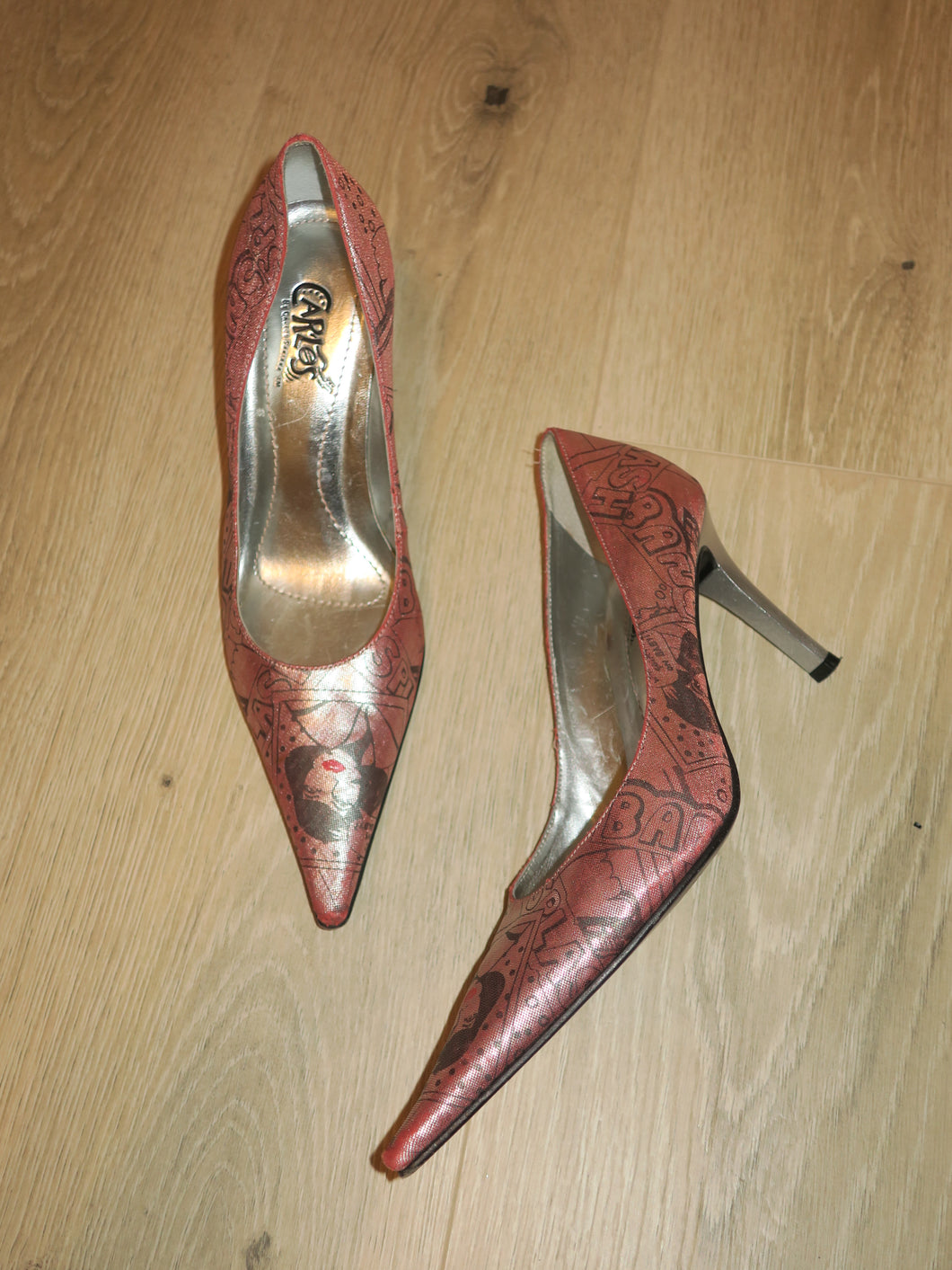 Carlos Tattoo Pointed Heels-sz 7.5