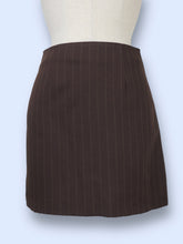 Load image into Gallery viewer, XOXO Brown Pinstripe Mini Skirt-sz 1
