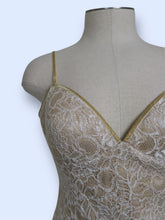 Load image into Gallery viewer, Asymmetrical Tan Lace Dress-sz 4
