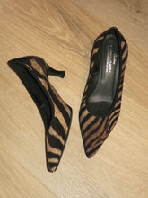 Load image into Gallery viewer, Y2K Donald J Pliner Zebra Sock Heels-sz 7.5
