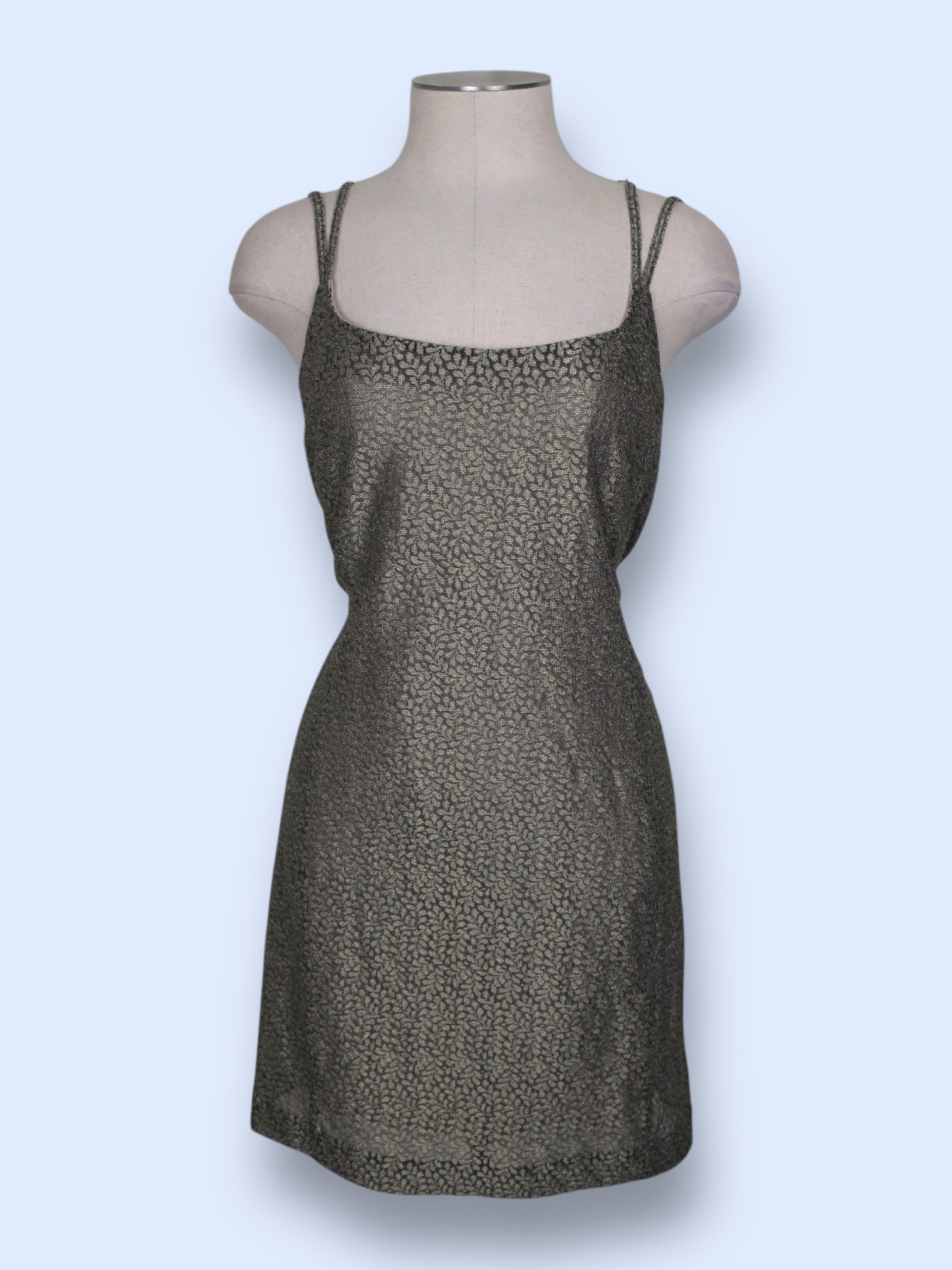 90s Gold Lace Mini Dress-sz 10 90s Gold Lace Mini Dress-sz 10