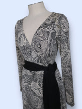 Load image into Gallery viewer, Diane Von Furstenberg Lace Printed Silk Wrap Dress-sz S/M
