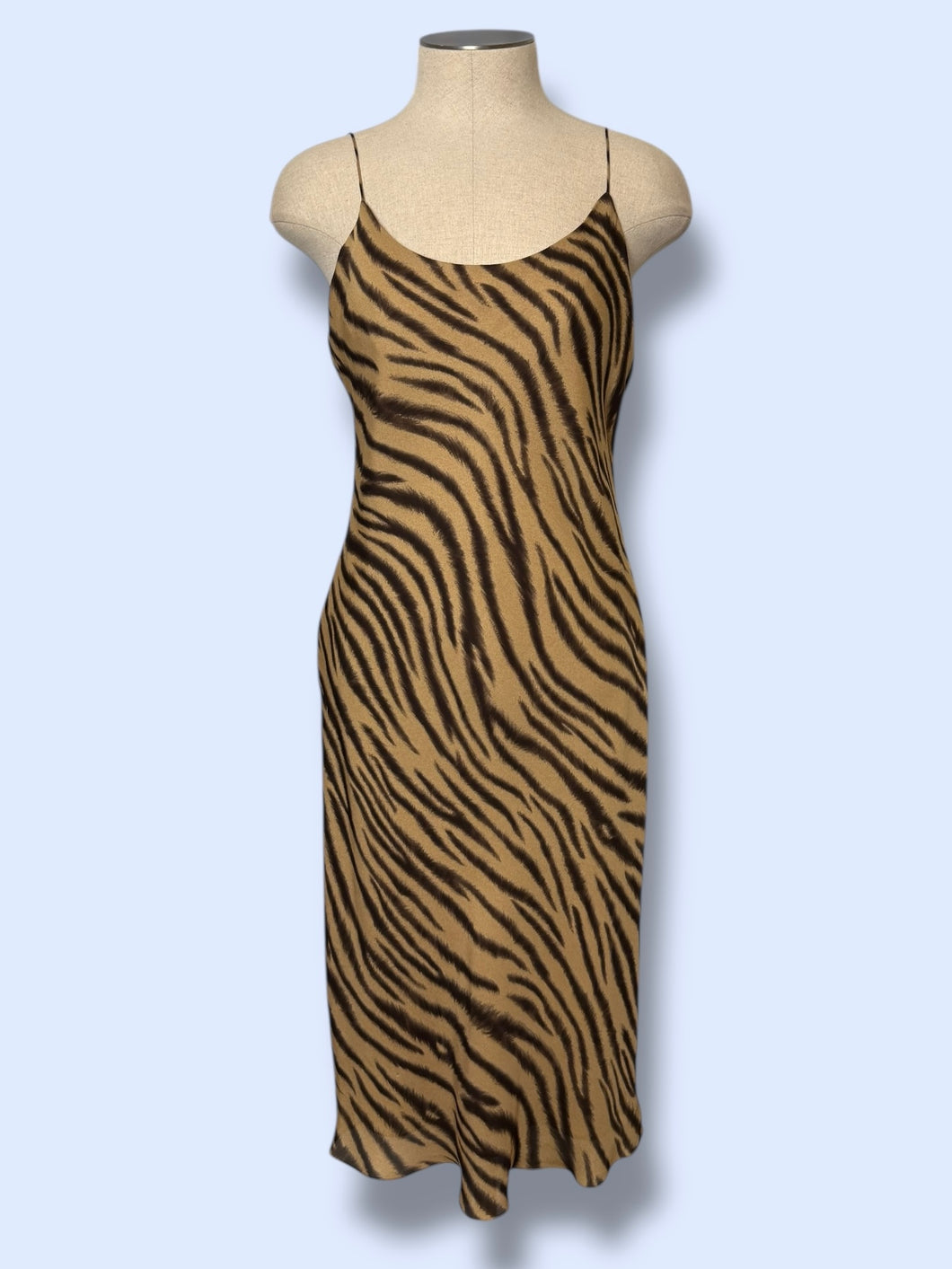 Jones NY Silk Zebra Midi Dress-sz 8