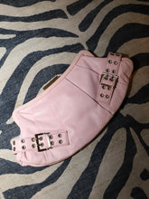 Load image into Gallery viewer, Charles David Leather Baby Pink Grommet Clutch
