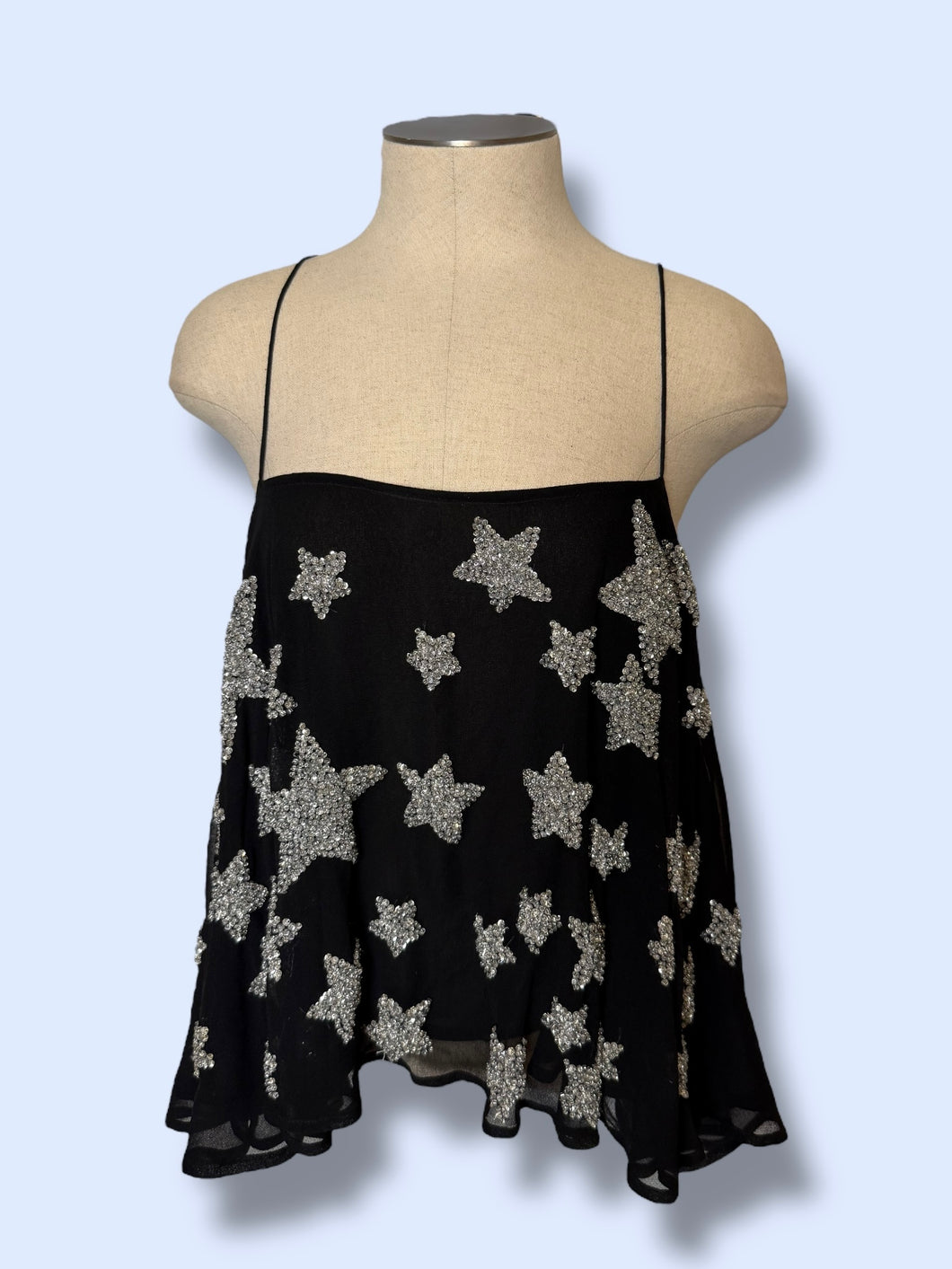 Kate Moss for Topshop Beaded Star Tank-sz S