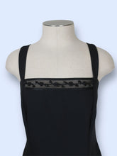 Load image into Gallery viewer, Black Rosette High Neck Mini Dress-sz 8

