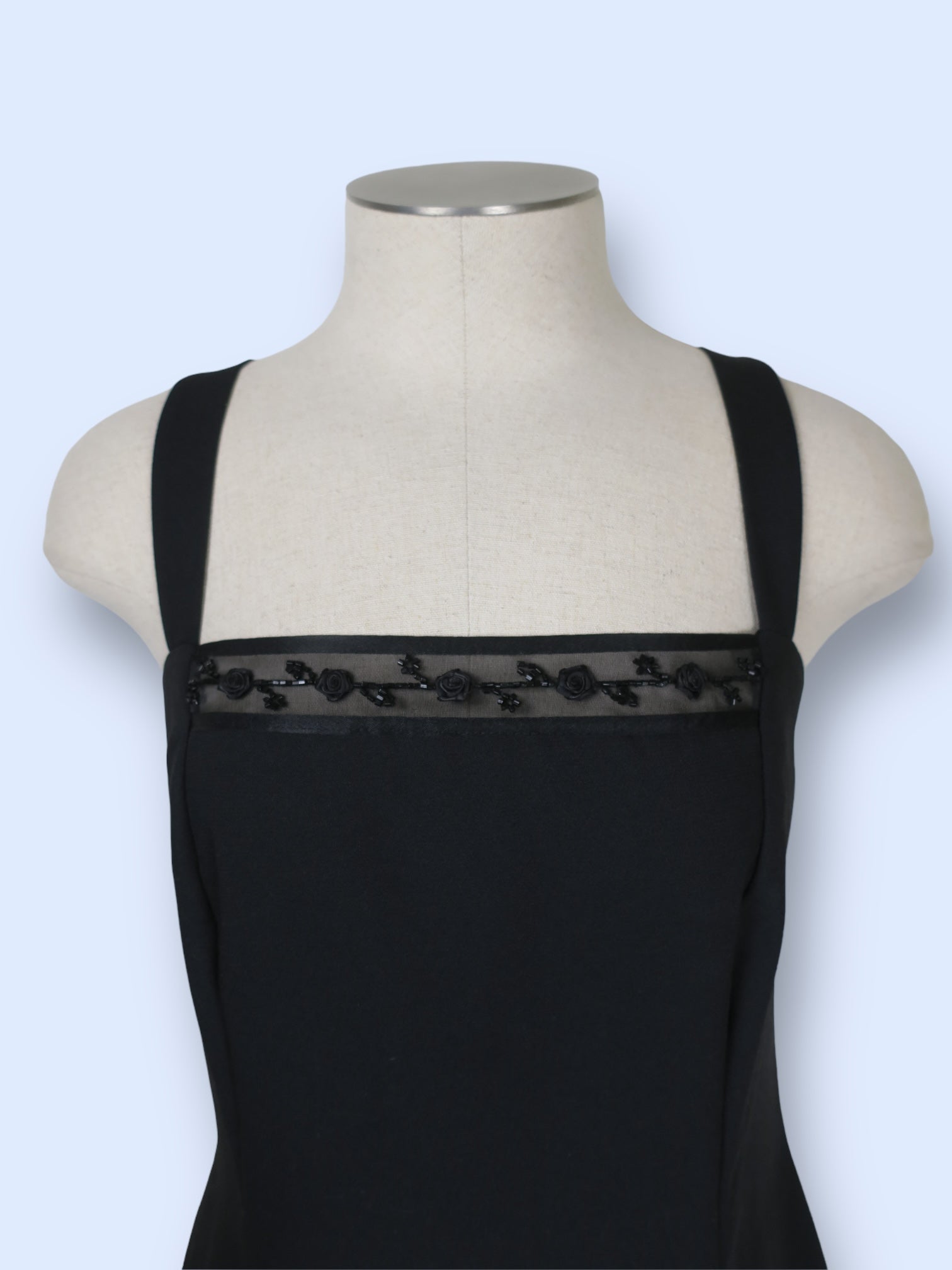 Black Rosette High Neck Mini Dress-sz 8