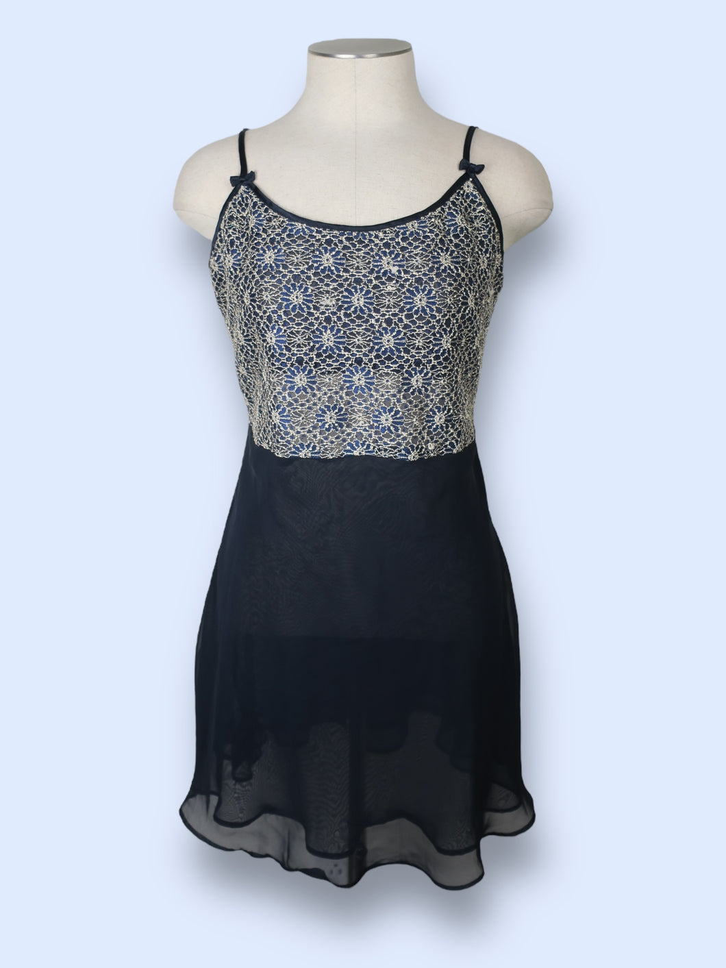 Jones NY Navy Bow Detail Slip Dress-sz L