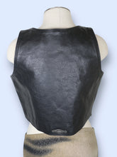 Load image into Gallery viewer, Vtg Amal Guessous Cross Leather Vest-sz M
