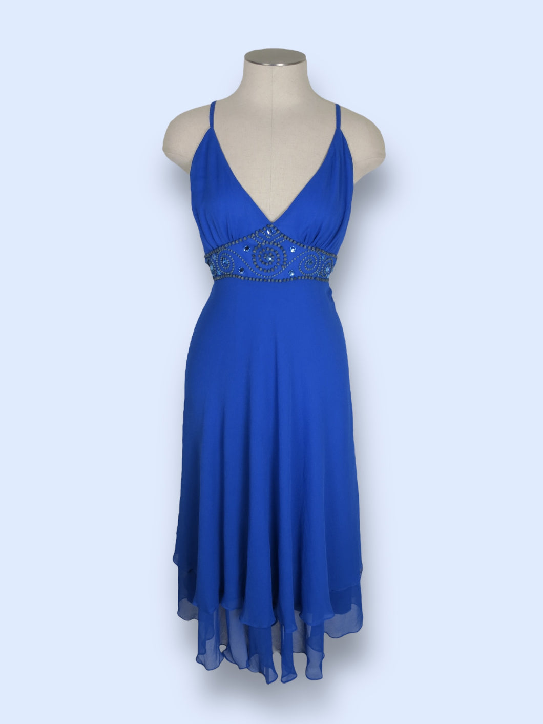 Colbalt Blue Beaded Sun Dress-sz M Colbalt Blue Beaded Sun Dress-sz M