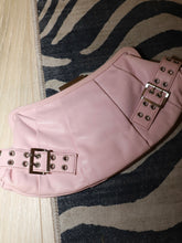 Load image into Gallery viewer, Charles David Leather Baby Pink Grommet Clutch
