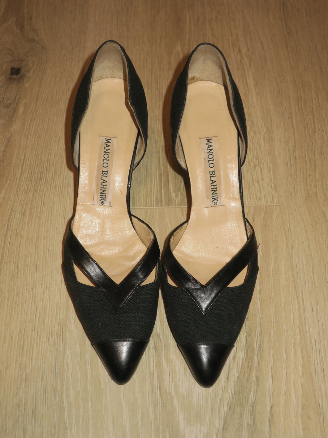 Manolo Blahnik Cut Out Kitten Heels-sz 6.5