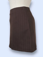 Load image into Gallery viewer, XOXO Brown Pinstripe Mini Skirt-sz 1
