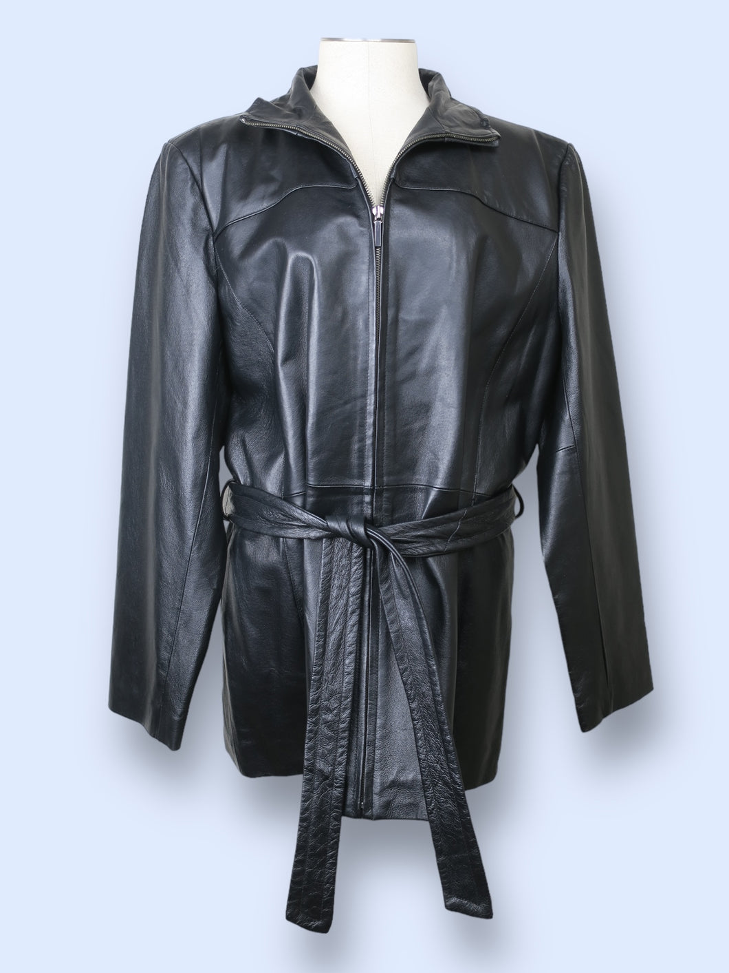 Worthington Leather Zip Coat-sz XL
